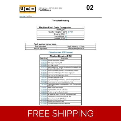 JCB 403PLUS LOADER FULL LIST OF FAULT CODE EXPLANATIONS JCB 403PLUS LOADER FULL LIST OF FAULT CODE EXPLANATIONS